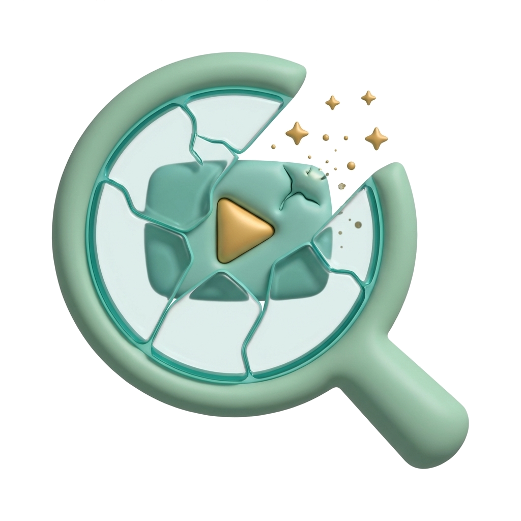 Broken magnifying glass icon